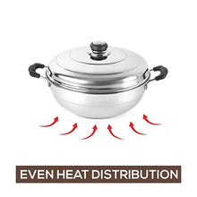 Load image into Gallery viewer, Cello Stainless Steel Induction Base Idli Cooker and Multi Kadhai Set of 6, Silver, 5 Liter | Compatible with Gas Stove & Induction | Ideal for Dhokla, Patra, Idli and Momos