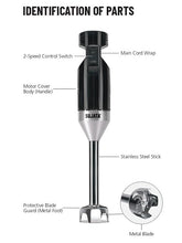Load image into Gallery viewer, SUJATA BLENDCRAFT 180W Professional Hand Blender | 18000 RPM | Dual Speed Control | Stainless Steel | Black