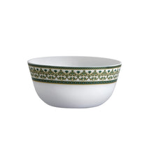 Load image into Gallery viewer, Cello Opalware Solitaire Series Verde Dinner Set, 27Pcs | Opal Glass Dinner Set for 6 | Crockery Set for Festive Ocassions, Parties | White Plate and Bowl Set