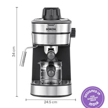 Load image into Gallery viewer, Borosil Brew Mate Drip Coffee Machine with Borosilicate Glass Carafe | Coffeemaker | 6 Cups Capacity | Anti-Drip Function, Auto Shutoff, Keep Warm Plate | 2 Years Warranty | Black