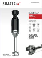 Load image into Gallery viewer, SUJATA BLENDCRAFT 180W Professional Hand Blender | 18000 RPM | Dual Speed Control | Stainless Steel | Black
