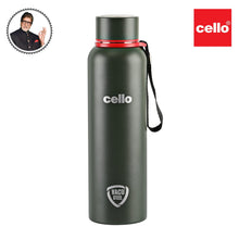 Load image into Gallery viewer, Cello Duro Tuff Kent Stainless Steel Vacuum Insulated Flask 750ml, Green | Hot & Cold Water Bottle with Screw lid | Scratch Resistant DTP Coating Flask | Double Walled Silver Bottle for Home, Office