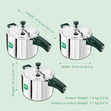 Load image into Gallery viewer, Hawkins 5 Litre Pressure Cooker | Stainless Steel | Quik | Straight Body | Induction Compatible | Ideal for 5–7 persons | Silver (QSP50)|Induction and Gas Stove Compatible