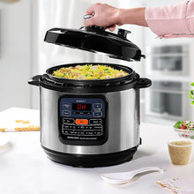 Load image into Gallery viewer, Borosil InstaCook 6L Electric Rice Cooker | Keep Warm Feature with Indicator Display, Anti Skid Rubber Feet | Cook & Boil Noodles, Rice, Upma, Idli | 2 Years Warranty