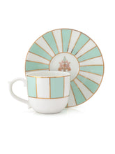 Load image into Gallery viewer, Clay Craft Fine Ceramic Gold Printed Cup & Saucer Set of 12-6 Cups & 6 Saucers - 180 ml Each (MAHARANI Noir N405)