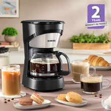 Load image into Gallery viewer, Borosil Brew Pro Drip Coffee Machine with Borosilicate Glass Carafe (600 ml) | 550W Coffeemaker | 6 Cups Capacity | Anti-Drip Function, Auto Shutoff, Keep Warm Plate | 2 Years Warranty | Black