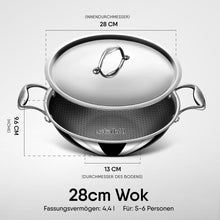 Load image into Gallery viewer, Stahl Artisan Hybrid Triply Non Stick Kadai with Lid, Stainless Steel Kadai for Cooking, Triply Kadhai Metal Spatula Friendly, Induction & Gas Stove Compatible, 3.3 L, 26 cm