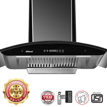 Load image into Gallery viewer, Sunflame Rapid 60 BK AC DX - 60 cm 1100 m3/hr, Auto Clean Chimney (2 Baffle Filters, Stainless Steel Construction, Matt Black Finish)