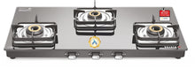Load image into Gallery viewer, Sujata Gas Stove | 9 Years Warranty | 3 Burner Gas Stove Glass Top, Auto Ignition Gas Stove 3 Burner, SABAF, ISI Certified, LPG & PNG Compatible, Jumbo Pack with Brass Burner (Classic, Black)