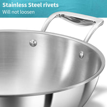Load image into Gallery viewer, Hawkins Pro 8.0 Litre Deep-Fry Pan, Triply Stainless Steel Kadhai with Stainless Steel Handles and Stainless Steel Lid, Silver (PSK80S)