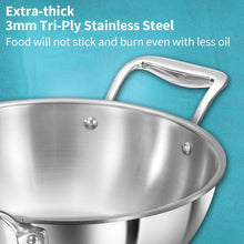 Load image into Gallery viewer, Hawkins Pro 2.5 Litre Deep-Fry Pan, Triply Stainless Steel Kadhai with Stainless Steel Handles and Stainless Steel Lid, Silver (PSK25S)