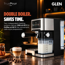 Load image into Gallery viewer, Glen Espresso Coffee Machine with 20 Bar Pressure, Dual Boiler System 6 One-Touch Drinks, Automatic Milk, 500 ml Milk Tank, 1.4 L Water Tank,Coffee Auto-Clean Function Cappuccino, Latte (SA9059ECM)