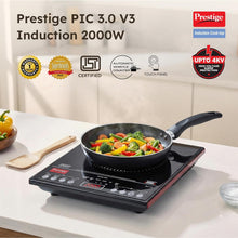 Load image into Gallery viewer, Prestige PIC 3.1 V3 2000 Watts Induction Cooktop | Patented Automatic Whistle Counter | 4KV Surge Protection | 7 Preset Indian Menu Options With Timer | Touch Button | Black | 1Y Warranty | BIS