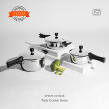 Load image into Gallery viewer, Stahl Xpress Cooker Triply Pressure Cooker Broad, Induction Cooker, Outer Lid Pressure Cooker 5 L, Induction & Gas Stove Compatible, 5 Years Warranty