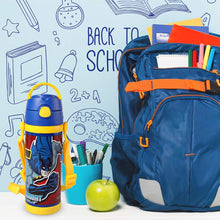 Load image into Gallery viewer, Cello Champ Vacuum Insulated Flask | Hot and Cold Kids Water Bottle | Sipper Bottle | Leak Proof | Easy to Carry | Double Walled Stainless Steel Bottle for Travel, School, Picnic | 600ml, Blue