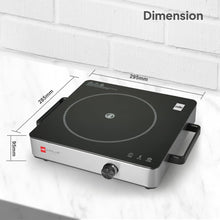 Load image into Gallery viewer, CELLO Blazing Smart Cook Infrared Stove 2200 Watts | Safe & Reliable, Crystal Glass Top Plate, Sensor Touch Controls, Tempreture Control Knob, Customised Reset Menu | For Frying, Boiling & Grilling