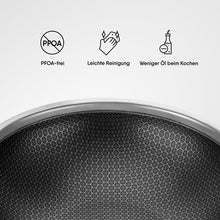 Load image into Gallery viewer, Stahl Artisan Hybrid Triply Non Stick Kadai with Lid, Stainless Steel Kadai for Cooking, Triply Kadhai Metal Spatula Friendly, Induction & Gas Stove Compatible, 2.4 L, 24 cm