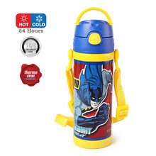 Load image into Gallery viewer, Cello Champ Vacuum Insulated Flask | Hot and Cold Kids Water Bottle | Sipper Bottle | Leak Proof | Easy to Carry | Double Walled Stainless Steel Bottle for Travel, School, Picnic | 600ml, Blue