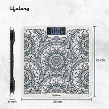 Load image into Gallery viewer, Lifelong Nimbus LLWS81 Weighing Scale (Indian Cultural Series - Orissa)|Digital Weight Machine for Body Weight|6mm Thick Tempered Glass with LCD Display|Bathroom Weighing Scale (2 Year Warranty, Grey)