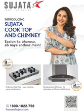 Load image into Gallery viewer, Sujata Gas Stove 3 Burners | 9 Years Warranty | 3 Burner Gas Stove Glass Top, SABAF, ISI Certified, Hob Top, LPG & PNG Compatible, Jumbo Pack with Brass Burner (Deluxe - Black)