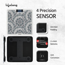 Load image into Gallery viewer, Lifelong Nimbus LLWS81 Weighing Scale (Indian Cultural Series - Orissa)|Digital Weight Machine for Body Weight|6mm Thick Tempered Glass with LCD Display|Bathroom Weighing Scale (2 Year Warranty, Grey)