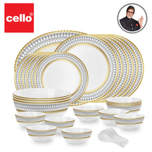 Load image into Gallery viewer, Cello Amitabh Bachchan Opalware Divine Series Elinor Dinner Set, 27 Pcs | Opal Glass Dinner Set for 6 | Crockery Set for Festive Ocassions, Parties | White Plate and Bowl Set