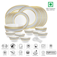 Load image into Gallery viewer, Cello Amitabh Bachchan Opalware Divine Series Elinor Dinner Set, 27 Pcs | Opal Glass Dinner Set for 6 | Crockery Set for Festive Ocassions, Parties | White Plate and Bowl Set