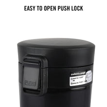 Load image into Gallery viewer, Cello Monty Vacuum Insulated | Travel Coffee Mug Hot and Cold with Lid | Double Walled Carry Flask for Travel, Home, Office, School | 450ml, Black (Stainless Steel)