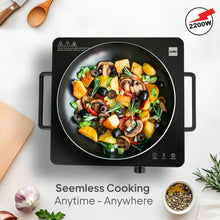 Load image into Gallery viewer, CELLO Blazing Smart Cook Infrared Stove 2200 Watts | Safe & Reliable, Crystal Glass Top Plate, Sensor Touch Controls, Tempreture Control Knob, Customised Reset Menu | For Frying, Boiling & Grilling