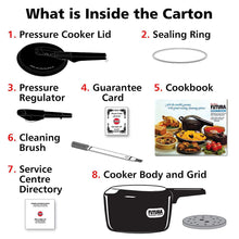 Load image into Gallery viewer, Hawkins Futura 5 Litre Pressure Cooker, Hard Anodised Inner Lid Pressure Cooker, Induction Cooker, Pan Cooker, Black (IFP50)