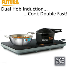 Load image into Gallery viewer, Hawkins Futura Dual Hob Induction Cooktop, 3600-W, Auto Cut-off, Child Lock, Intelligent Boil-Dry Protection, 20 Power Settings, Black (FIC2A1)