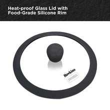 Load image into Gallery viewer, Hawkins Futura 16 cm Cast Iron Appe Pan, Non Stick Paniyaram Pan with Glass Lid, 8 Cups Paniyarakkal Pan, Litti Pan, Kuzhi Paniyaram Pan, Ponganalu Pan, Black (CIAP16G)