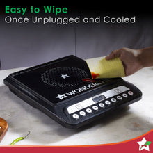 Load image into Gallery viewer, Wonderchef Power 1400W Induction Cooktop with 11 Preset Functions, Push Touch Control Button Induction Cooktop, 2 Years Warranty