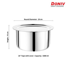 Load image into Gallery viewer, DONIV Titanium Triply Stainless Steel Tope with Cover, Induction Friendly - KOCHEN ESSENTIAL