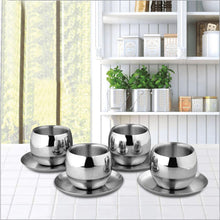 Load image into Gallery viewer, SHRI & SAM 4 PCS DOUBLE WALL CUP AND SAUCER SE, SET OF 4 - KOCHEN ESSENTIAL