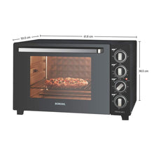Load image into Gallery viewer, BOROSIL PRIMA 60 L OTG, WITH MOTORISED ROTISSERIE AND CONVECTION, 2000W, 12 STAGE HEAT SELECTION, BLACK - KOCHEN ESSENTIAL