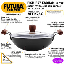 Load image into Gallery viewer, HAWKINS FUTURA HARD ANODISED ALUMINIUM DEEP FRY PAN (FISH-FRY KADHAI ), 2.5 LITRES, BLACK (AFFK25G) - KOCHEN ESSENTIAL