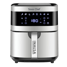 Load image into Gallery viewer, INALSA Air Fryer Digital 6.5 L Sous Chef-1650 Watt with 8 Preset Programs, Variable Temperature Control & Auto Shake Reminder|Free Recipe book|2 Year Warranty(Black/Silver)