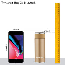 Load image into Gallery viewer, Borosil Stainless Steel Hydra Travelsmart - Vacuum Insulated Flask Water Bottle, 200 ML, Rose Gold
