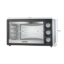 Load image into Gallery viewer, BOROSIL PRO 42 LITRE OTG, WITH MOTORISED ROTISSERIE AND CONVECTION, 2000 W, BLACK - KOCHEN ESSENTIAL