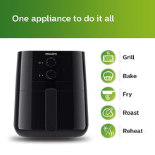 Load image into Gallery viewer, PHILIPS Air Fryer HD9200/90, uses up to 90% less fat, 1400W, 4.1 Liter, with Rapid Air Technology (Black), Large - KOCHEN ESSENTIAL