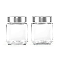 Load image into Gallery viewer, Cello Qube Toughened Glass Jars 580 Ml, Set of 2, Clear