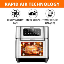 Load image into Gallery viewer, Inalsa Aero Crisp Air Fryer Oven with Extra Large Capacity | Digital Display and Stainless Steel |10 Preset Program | Rotisserie Function and 1500 Watts (Black) - KOCHEN ESSENTIAL