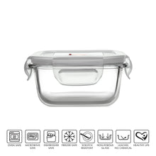 Load image into Gallery viewer, Cello Delighta Square Borosilicate Lunch Box with Jacket, 320ml, Set of 2, Clear