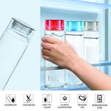 Load image into Gallery viewer, Cello H2O Glass Fridge Water Bottle with Plastic Cap, 920ml, Black, Set of 1 - KOCHEN ESSENTIAL