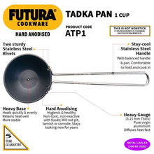 Load image into Gallery viewer, HAWKINS FUTURA HARD ANODIZED TADKA HEATING TADKA PAN 1 CUP (HARD ANODISED) - KOCHEN ESSENTIAL