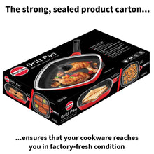 Load image into Gallery viewer, Hawkins 30 cm Grill Pan, Non Stick Die Cast Grilling Pan with Glass Lid, Square Grill Pan for Gas Stove, Ceramic Coated Pan, Roast Pan (DCGP30G)