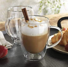 Load image into Gallery viewer, Double Wall Borosilicate Glass Coffee Mug 300 ml || Perfect for Cappuccino, Tea, Latte, Hot Beverage (Transparent) - 1 Piece