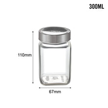 Load image into Gallery viewer, Cello Qube Fresh Glass Storage Jar, Air Tight, See-Through Lid, Clear, Set of 6 (300 ml Each)