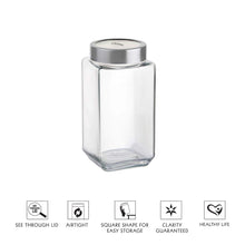 Load image into Gallery viewer, Cello Qube Fresh Glass Storage Jar, Air Tight, See-Through Lid, Clear, 800 ml